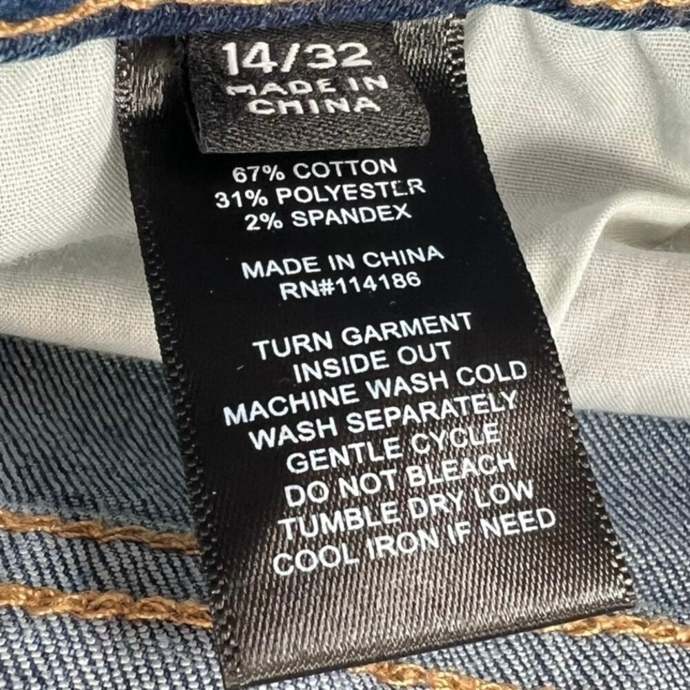 Frye Straight Leg Jeans Medium Wash Stretch Denim - 14 - Picture 5 of 9